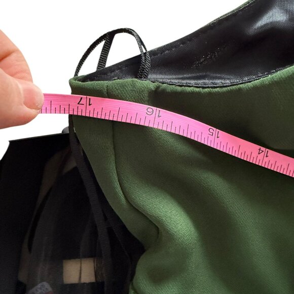 Zara Womens Halter Neck Dress Olive Green Chiffon Elegant L Large - Picture 6 of 11